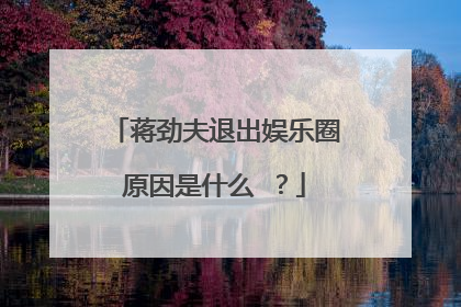 蒋劲夫退出娱乐圈原因是什么 ?