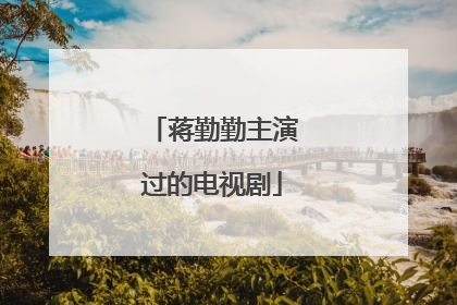 蒋勤勤主演过的电视剧