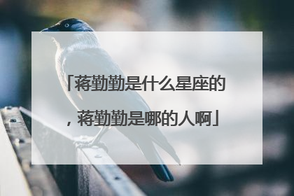 蒋勤勤是什么星座的，蒋勤勤是哪的人啊