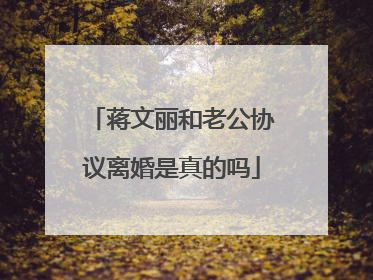 蒋文丽和老公协议离婚是真的吗
