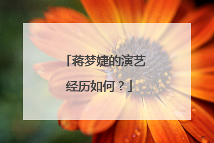 蒋梦婕的演艺经历如何?