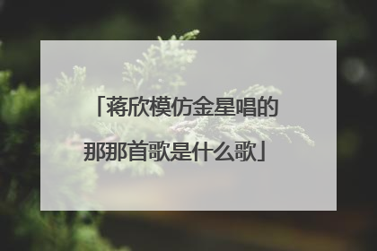 蒋欣模仿金星唱的那那首歌是什么歌