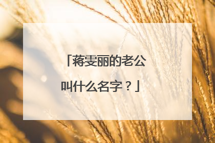 蒋雯丽的老公叫什么名字?