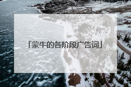 蒙牛的各阶段广告词