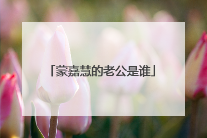 蒙嘉慧的老公是谁