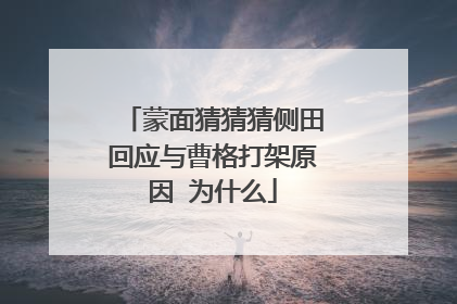 蒙面猜猜猜侧田回应与曹格打架原因 为什么