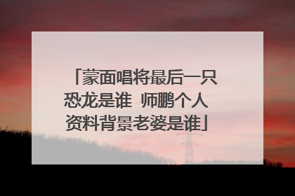 蒙面唱将最后一只恐龙是谁 师鹏个人资料背景老婆是谁
