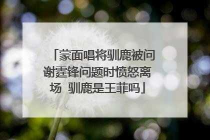 蒙面唱将驯鹿被问谢霆锋问题时愤怒离场 驯鹿是王菲吗