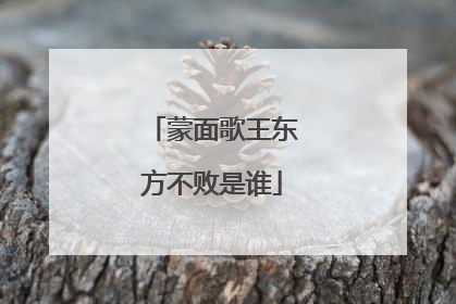 蒙面歌王东方不败是谁