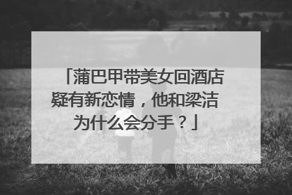 蒲巴甲带美女回酒店疑有新恋情,他和梁洁为什么会分手?