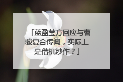 蓝盈莹方回应与曹骏复合传闻，实际上是借机炒作？