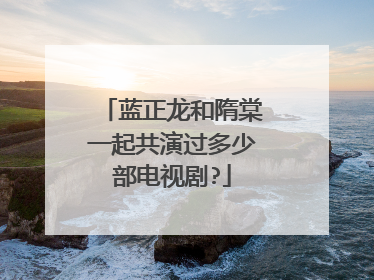蓝正龙和隋棠一起共演过多少部电视剧?