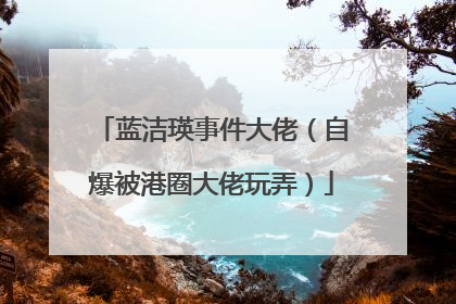 蓝洁瑛事件大佬（自爆被港圈大佬玩弄）