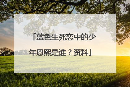 蓝色生死恋中的少年恩熙是谁？资料