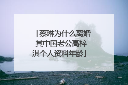 蔡琳为什么离婚 其中国老公高梓淇个人资料年龄