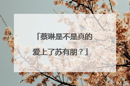 蔡琳是不是真的爱上了苏有朋?