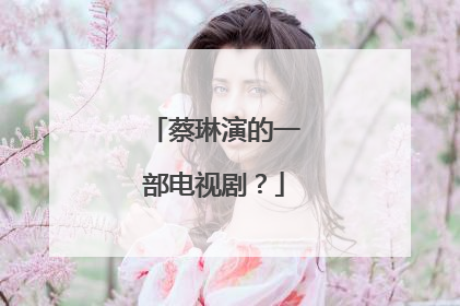 蔡琳演的一部电视剧？