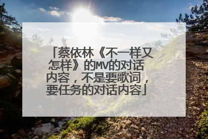 蔡依林《不一样又怎样》的MV的对话内容,不是要歌词,要任务的对话内容