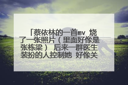 蔡依林的一首mv 烧了一张照片(里面好像是张栋梁) 后来一群医生装扮的人控制她 好像关玻璃屋里了?
