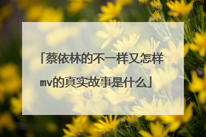 蔡依林的不一样又怎样mv的真实故事是什么