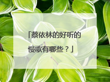 蔡依林的好听的慢歌有哪些？
