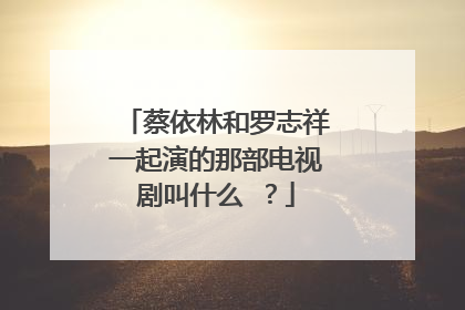蔡依林和罗志祥一起演的那部电视剧叫什么 ？