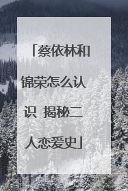 蔡依林和锦荣怎么认识 揭秘二人恋爱史