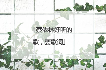 蔡依林好听的歌，要歌词