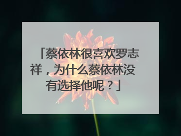 蔡依林很喜欢罗志祥，为什么蔡依林没有选择他呢？