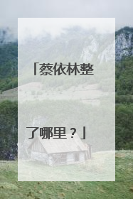 蔡依林整了哪里？