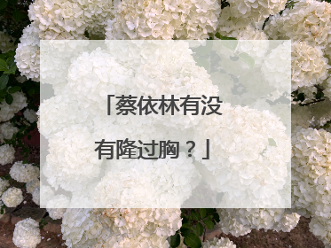 蔡依林有没有隆过胸?