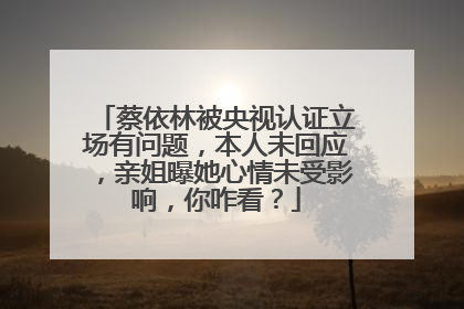 蔡依林被央视认证立场有问题,本人未回应,亲姐曝她心情未受影响,你咋看?