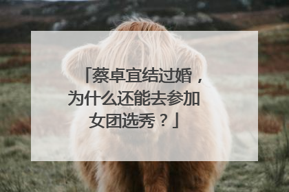 蔡卓宜结过婚，为什么还能去参加女团选秀？