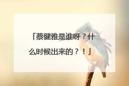 蔡健雅是谁呀?什么时候出来的?!