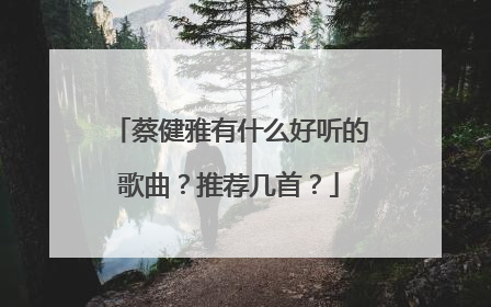 蔡健雅有什么好听的歌曲?推荐几首?