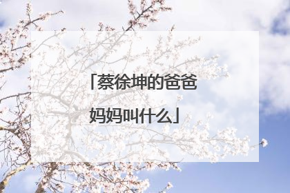 蔡徐坤的爸爸妈妈叫什么
