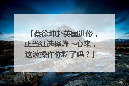 蔡徐坤赴英国进修,正当红选择静下心来,这波操作你粉了吗?