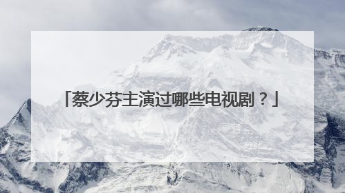 蔡少芬主演过哪些电视剧？