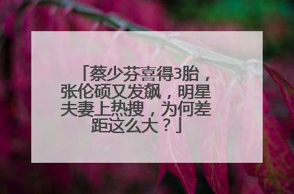 蔡少芬喜得3胎,张伦硕又发飙,明星夫妻上热搜,为何差距这么大?