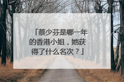 蔡少芬是哪一年的香港小姐，她获得了什么名次？