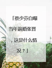 蔡少芬自曝当年逼婚张晋，这是什么情况？