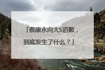 蔡康永向大S道歉,到底发生了什么?