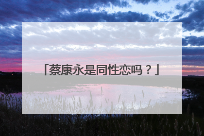 蔡康永是同性恋吗?