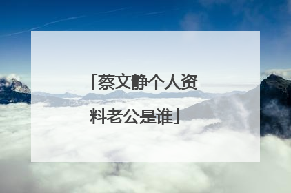蔡文静个人资料老公是谁