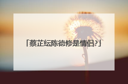 蔡芷纭陈德修是情侣?