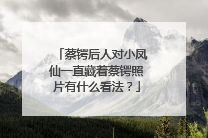 蔡锷后人对小凤仙一直藏着蔡锷照片有什么看法?