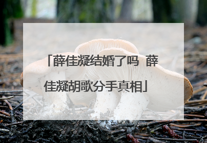 薛佳凝结婚了吗 薛佳凝胡歌分手真相