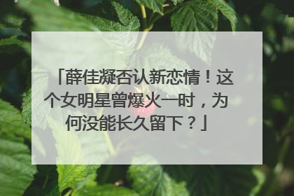 薛佳凝否认新恋情！这个女明星曾爆火一时，为何没能长久留下？