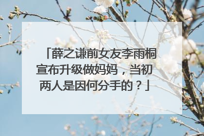 薛之谦前女友李雨桐宣布升级做妈妈,当初两人是因何分手的?