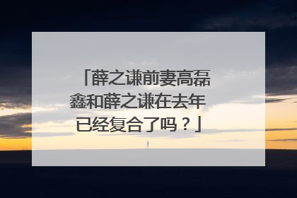 薛之谦前妻高磊鑫和薛之谦在去年已经复合了吗？